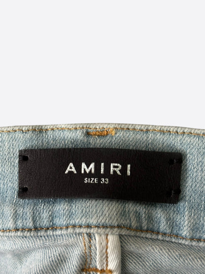 Amiri Light Indigo Distressed Painter Jeans