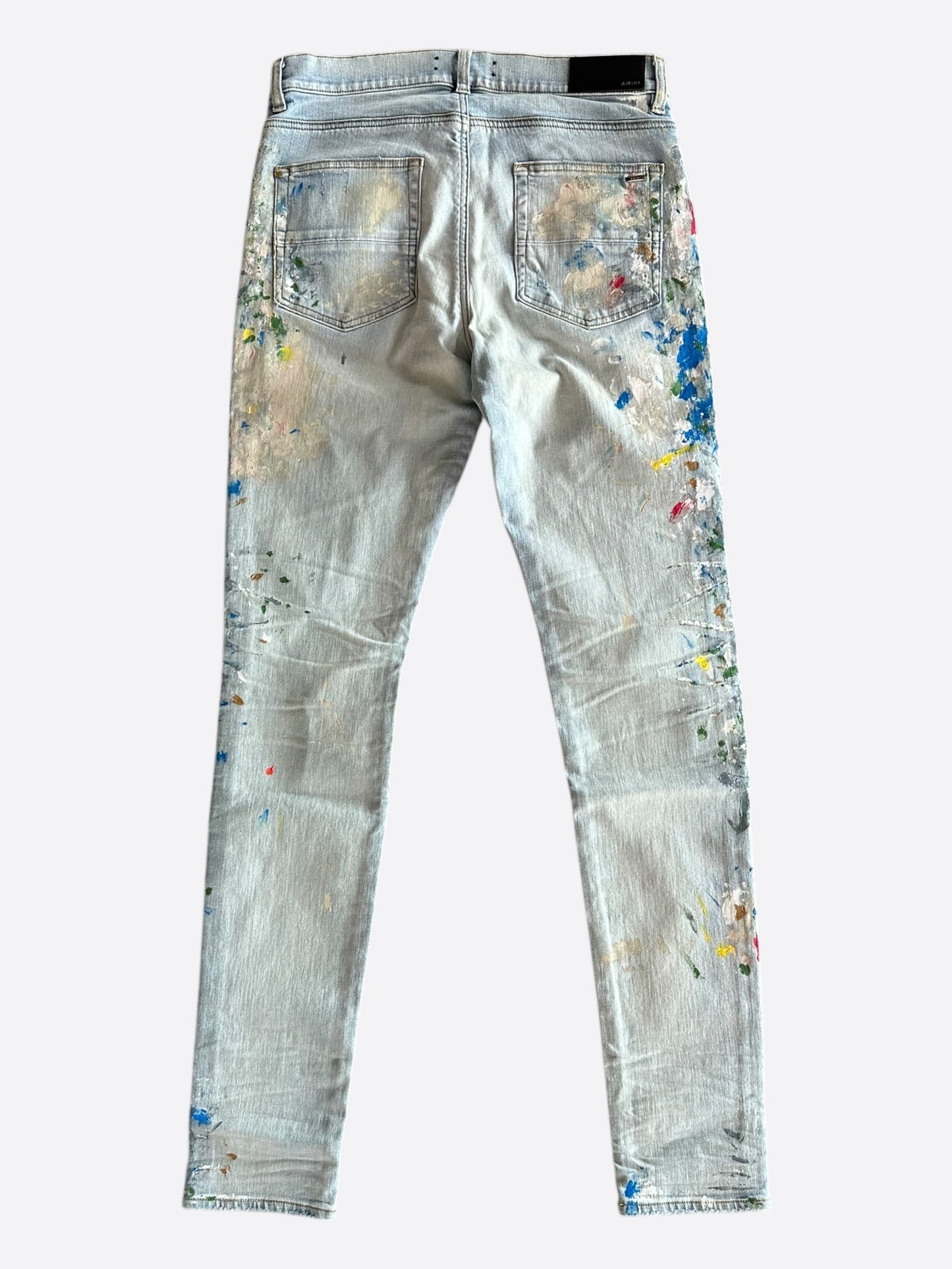 Amiri Light Indigo Distressed Painter Jeans