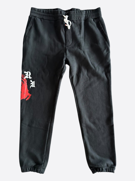 Amiri Wes Lang Black & Red Solar Kings Logo Sweatpants