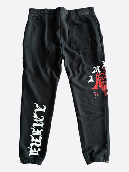 Amiri Wes Lang Black & Red Solar Kings Logo Sweatpants