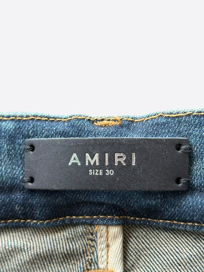Amiri Deep Indigo Broken Distressed Jeans