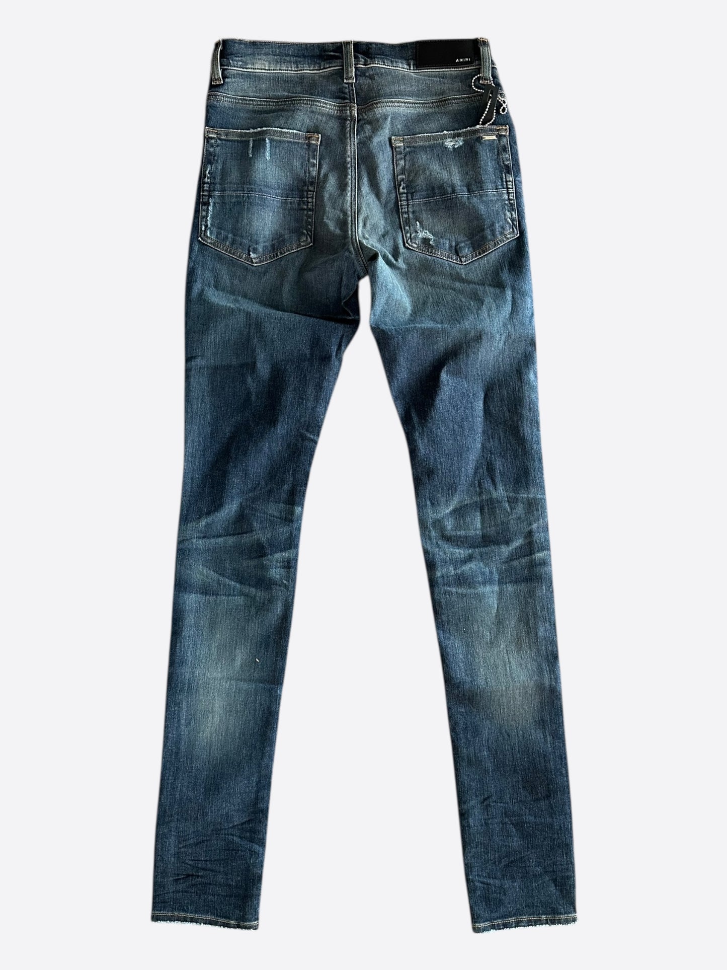 Amiri Deep Indigo Broken Distressed Jeans