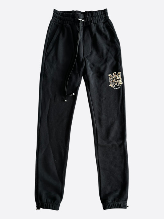 Amiri Black & Cheetah MA Logo Sweatpants