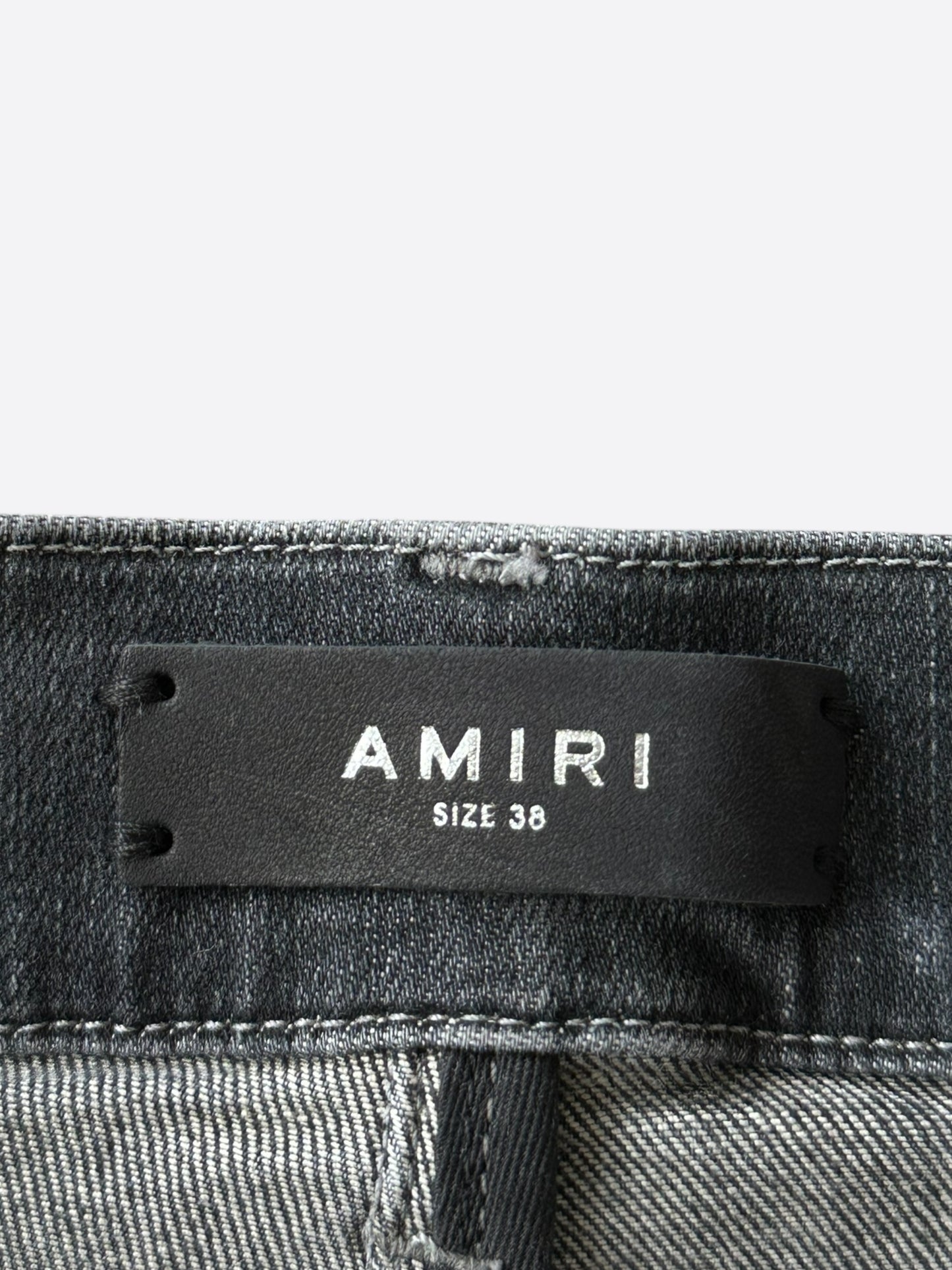 Amiri Grey Shotgun Distressed Jeans