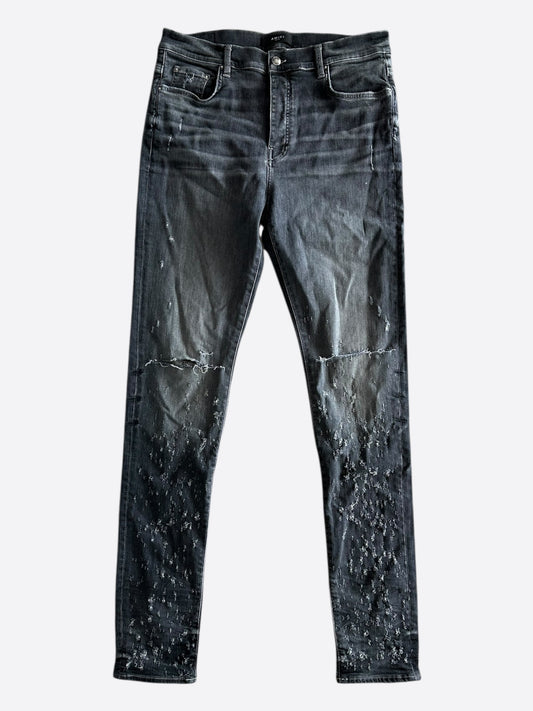 Amiri Grey Shotgun Distressed Jeans