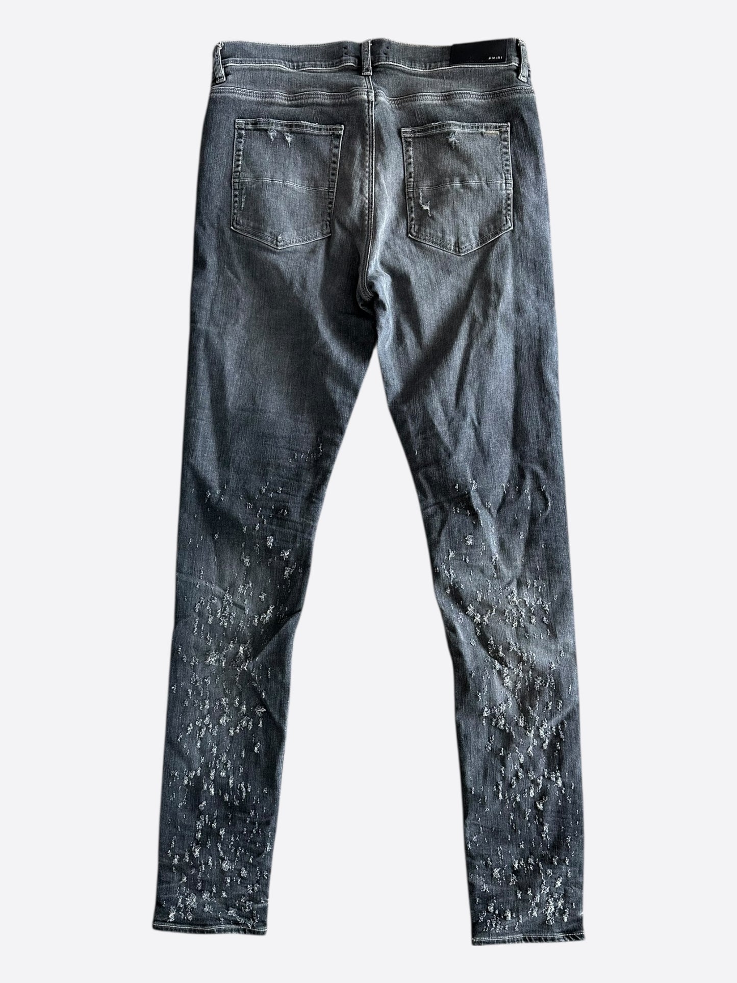 Amiri Grey Shotgun Distressed Jeans