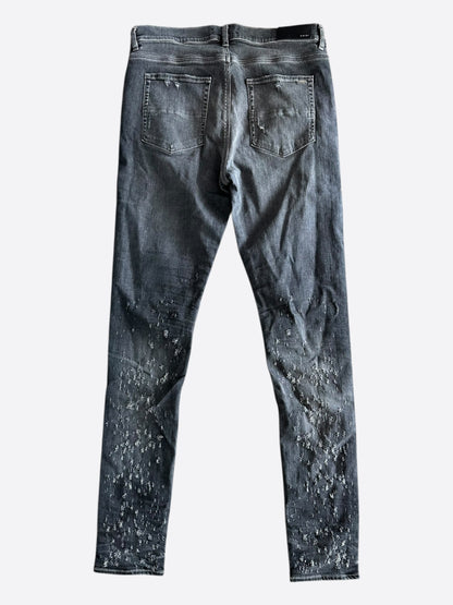 Amiri Grey Shotgun Distressed Jeans