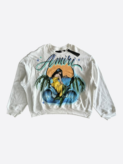 Amiri White Mermaid Graphic Sweater