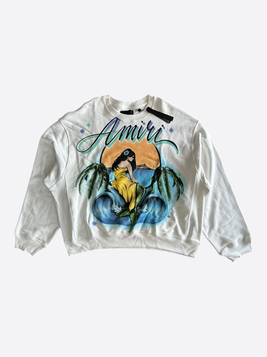 Amiri White Mermaid Graphic Sweater