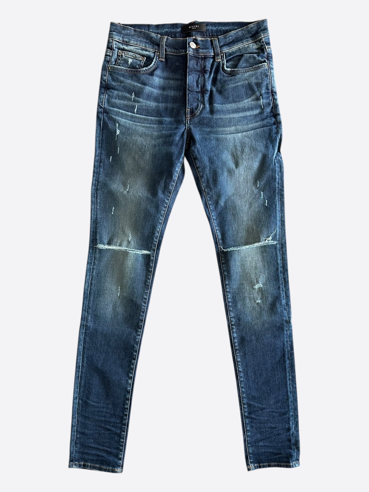 Amiri Deep Classic Slash Distressed Jeans