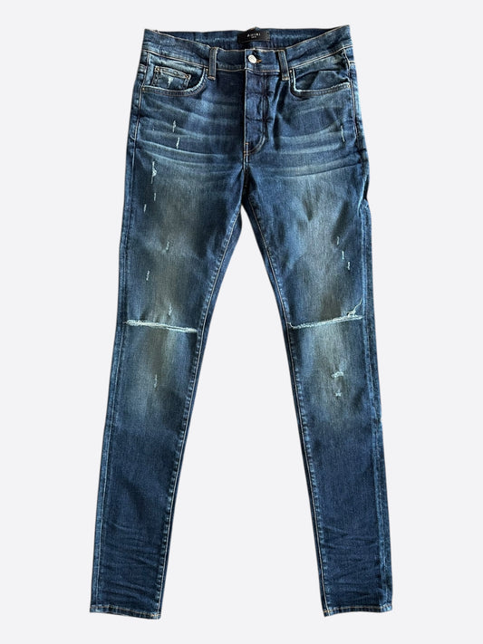 Amiri Deep Classic Slash Distressed Jeans