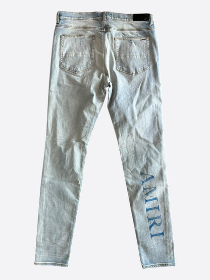 Amiri Indigo & Watercolor MA Logo Jeans