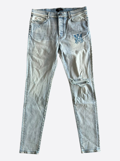 Amiri Indigo & Watercolor MA Logo Jeans