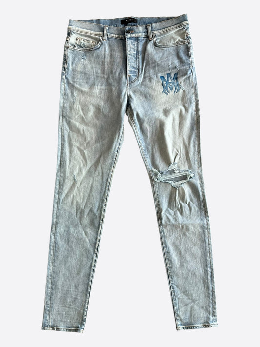 Amiri Indigo & Watercolor MA Logo Jeans
