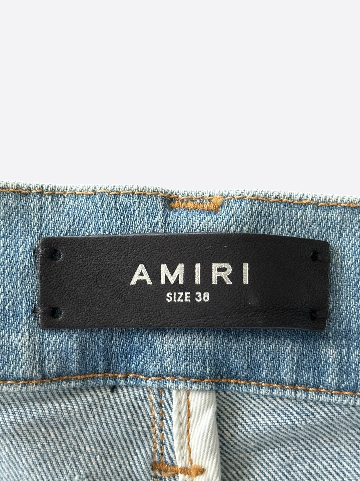 Amiri Indigo & Watercolor MA Logo Jeans