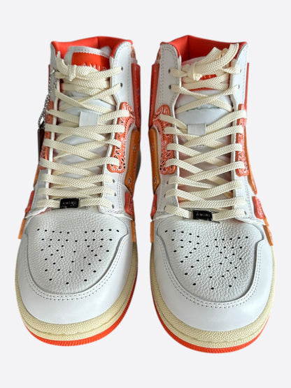 Amiri White & Orange Bandana Skeleton High Tops