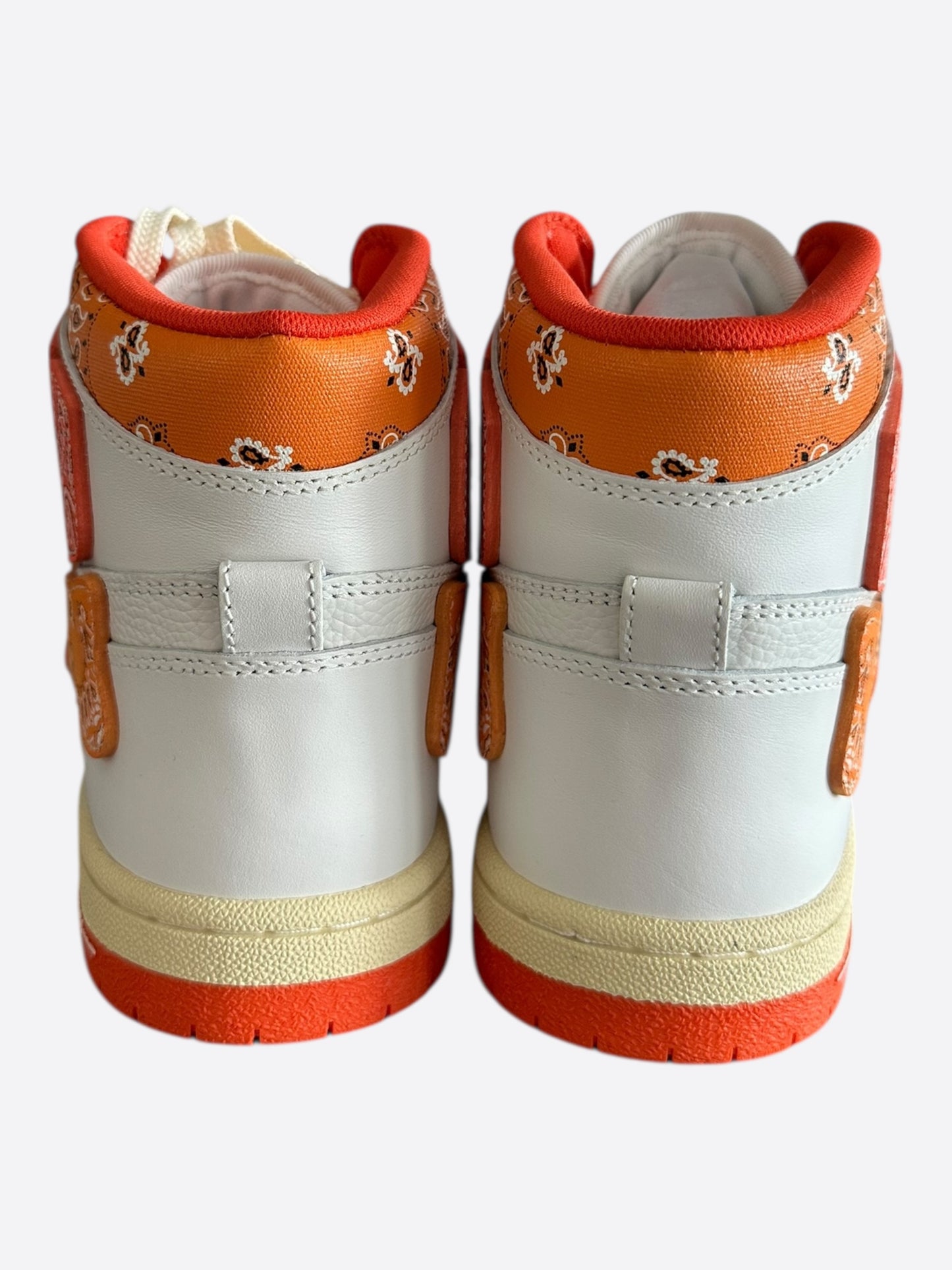 Amiri White & Orange Bandana Skeleton High Tops