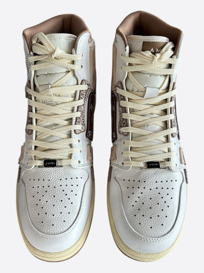 Amiri White & Brown Bandana Skeleton High Tops