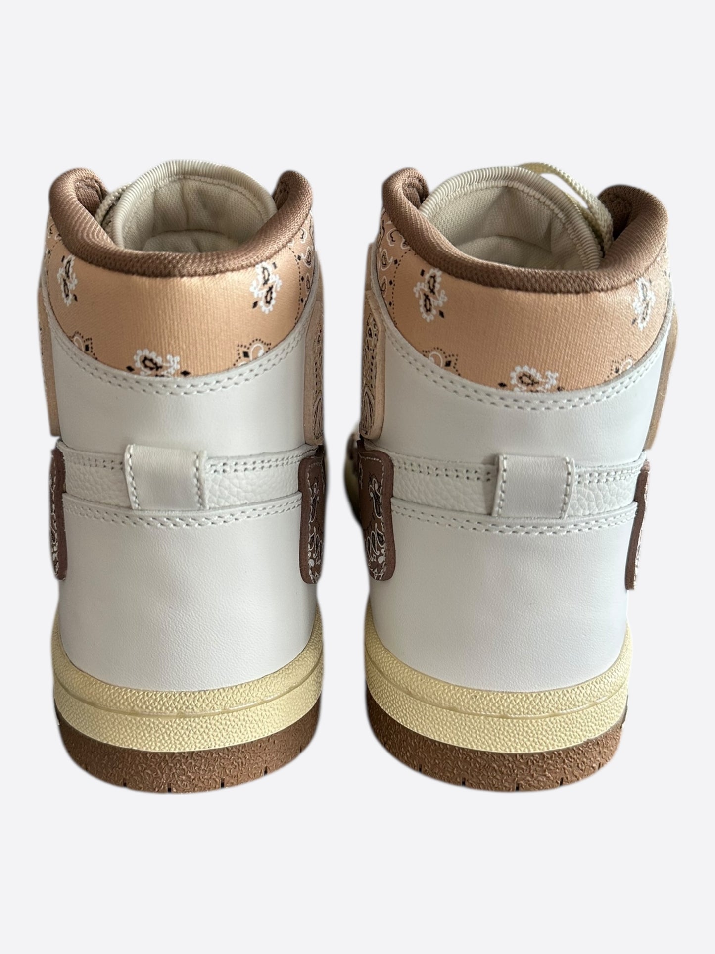 Amiri White & Brown Bandana Skeleton High Tops