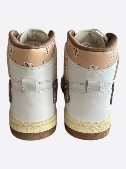 Amiri White & Brown Bandana Skeleton High Tops