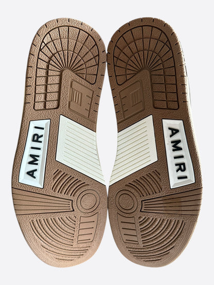 Amiri White & Brown Bandana Skeleton High Tops