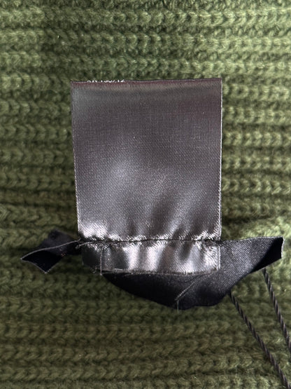 Amiri Green & White MA Logo Embroidered Cashmere Beanie