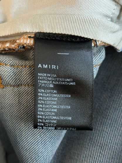 Amiri Clay Indigo Quilted Patch Jeans