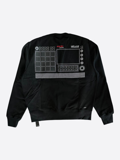 Amiri Black & White Drum Machine Graphic Sweater