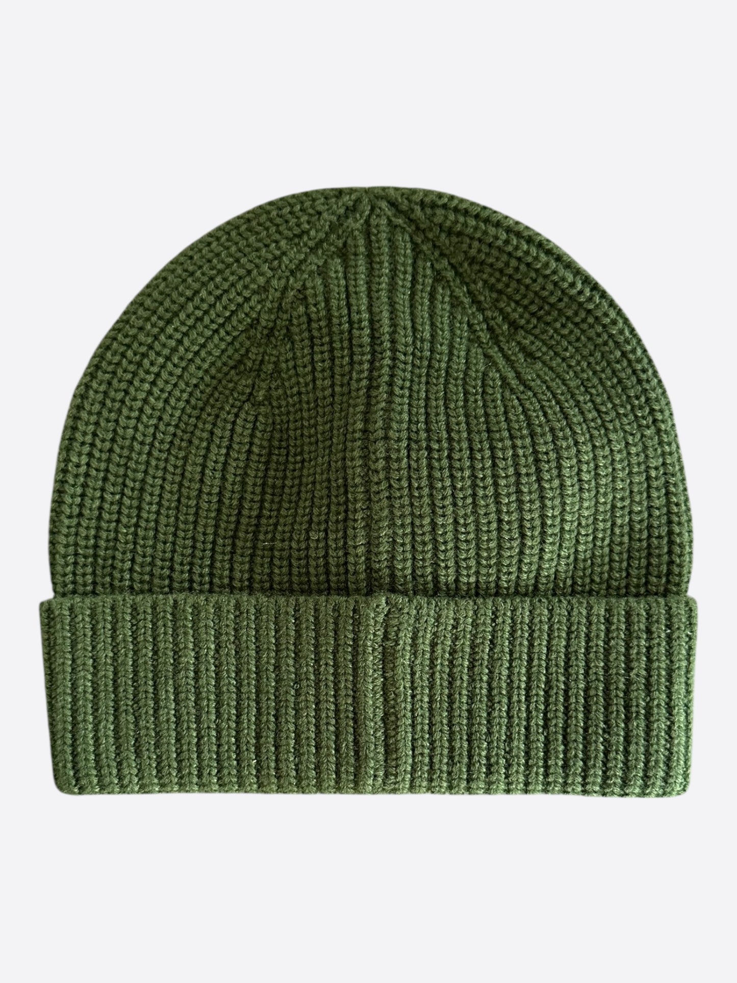 Amiri Green & White MA Logo Embroidered Cashmere Beanie