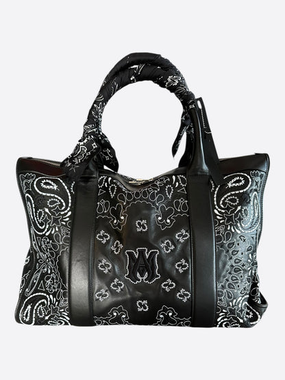Amiri Black Bandana MA Logo Duffel Bag