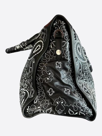 Amiri Black Bandana MA Logo Duffel Bag