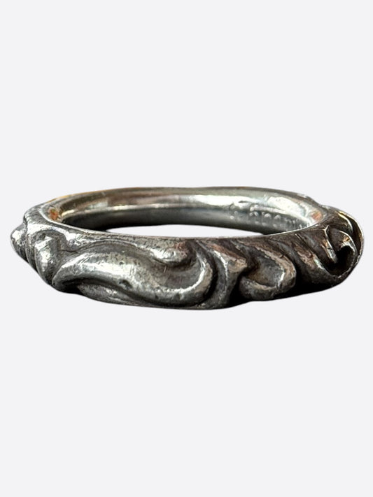 Chrome Hearts Silver Scroll Band Ring