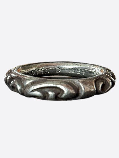 Chrome Hearts Silver Scroll Band Ring
