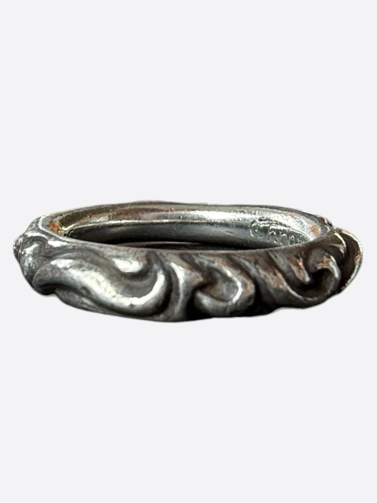 Chrome Hearts Silver Scroll Band Ring