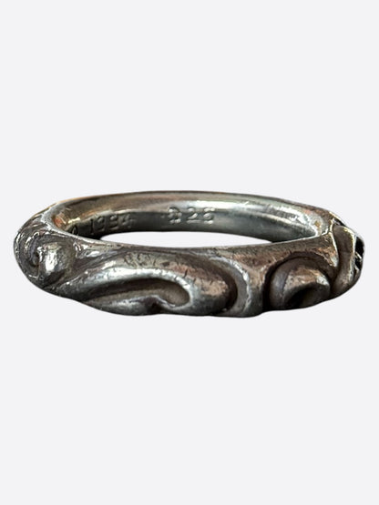 Chrome Hearts Silver Scroll Band Ring