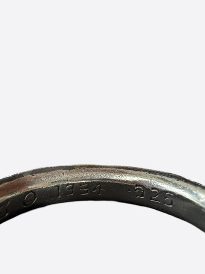Chrome Hearts Silver Scroll Band Ring