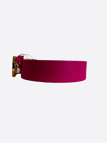 Dior Pink & Tan Reversible Gold Buckle Belt