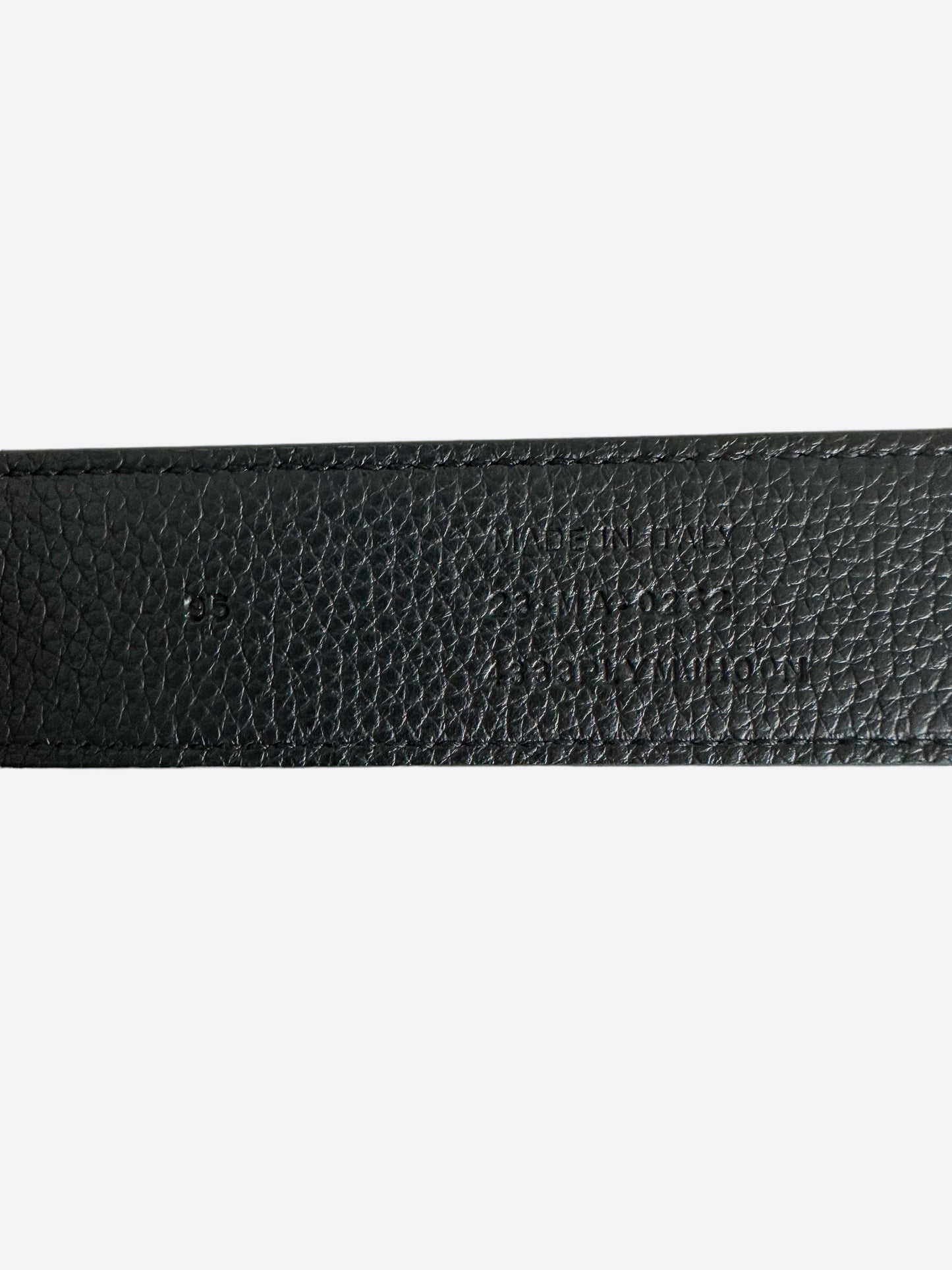 Dior Black Leather Silver Buckle Belt