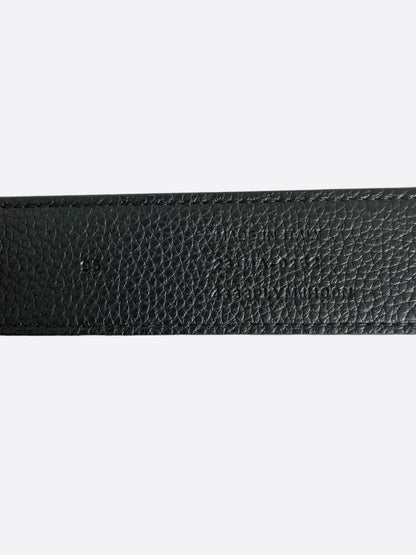 Dior Black Leather Silver Buckle Belt