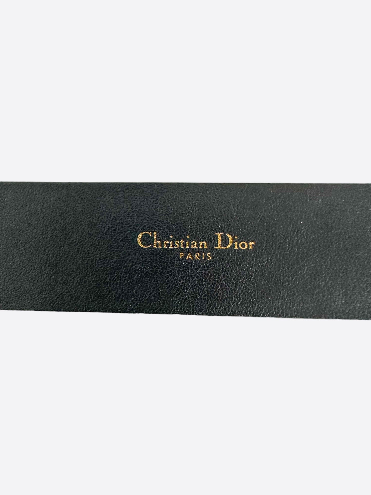 Dior Black Leather Gold Buckle Belt