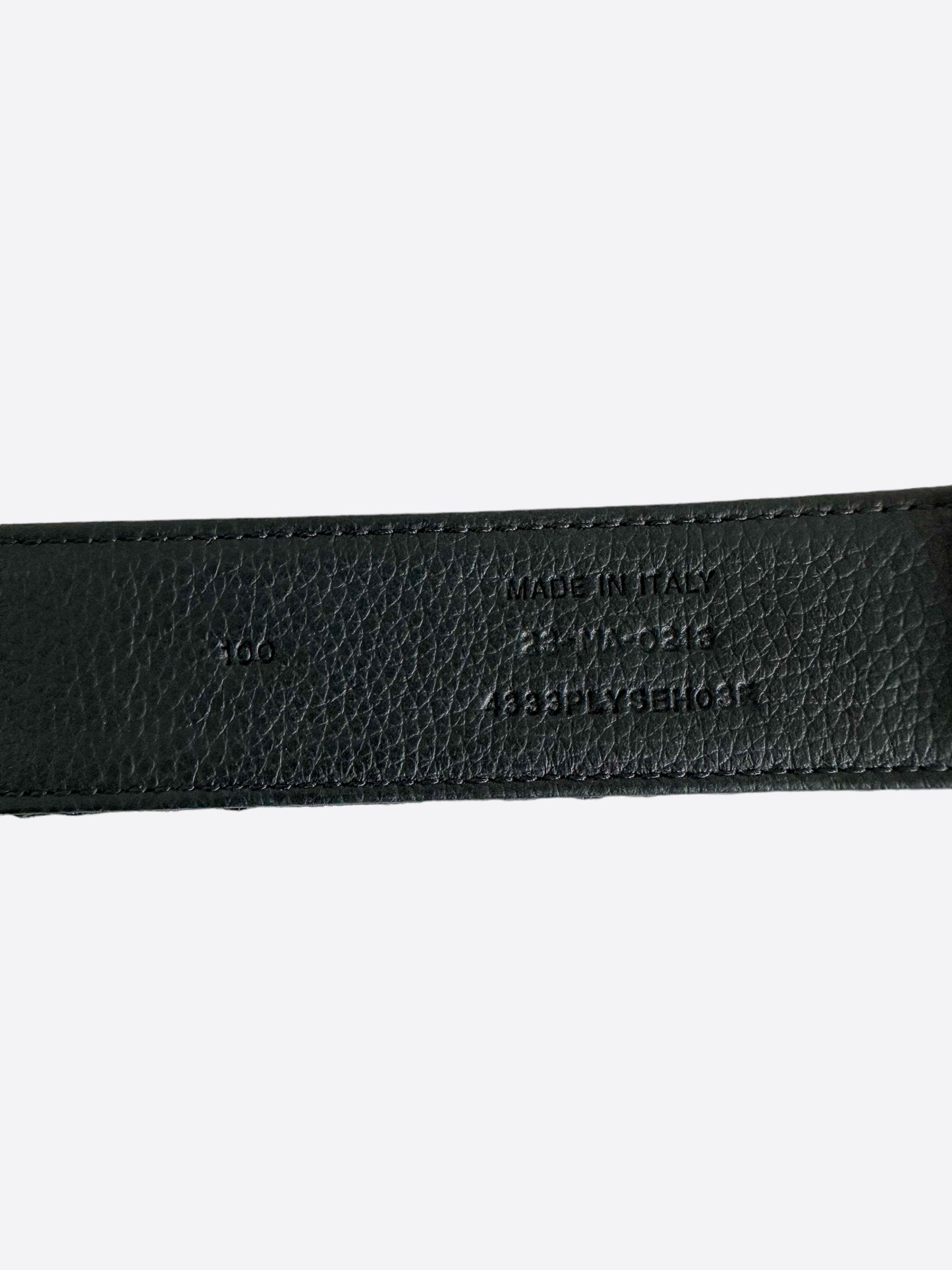 Dior Black Oblique Silver Buckle Belt