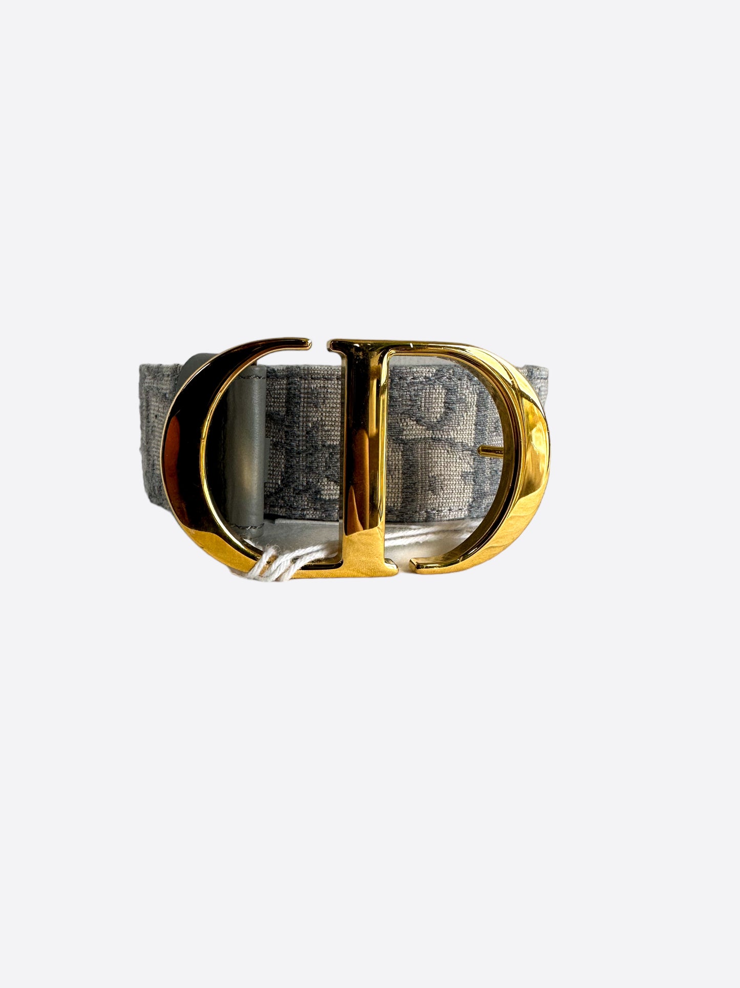 Dior Grey Oblique Gold Buckle Reversible Belt