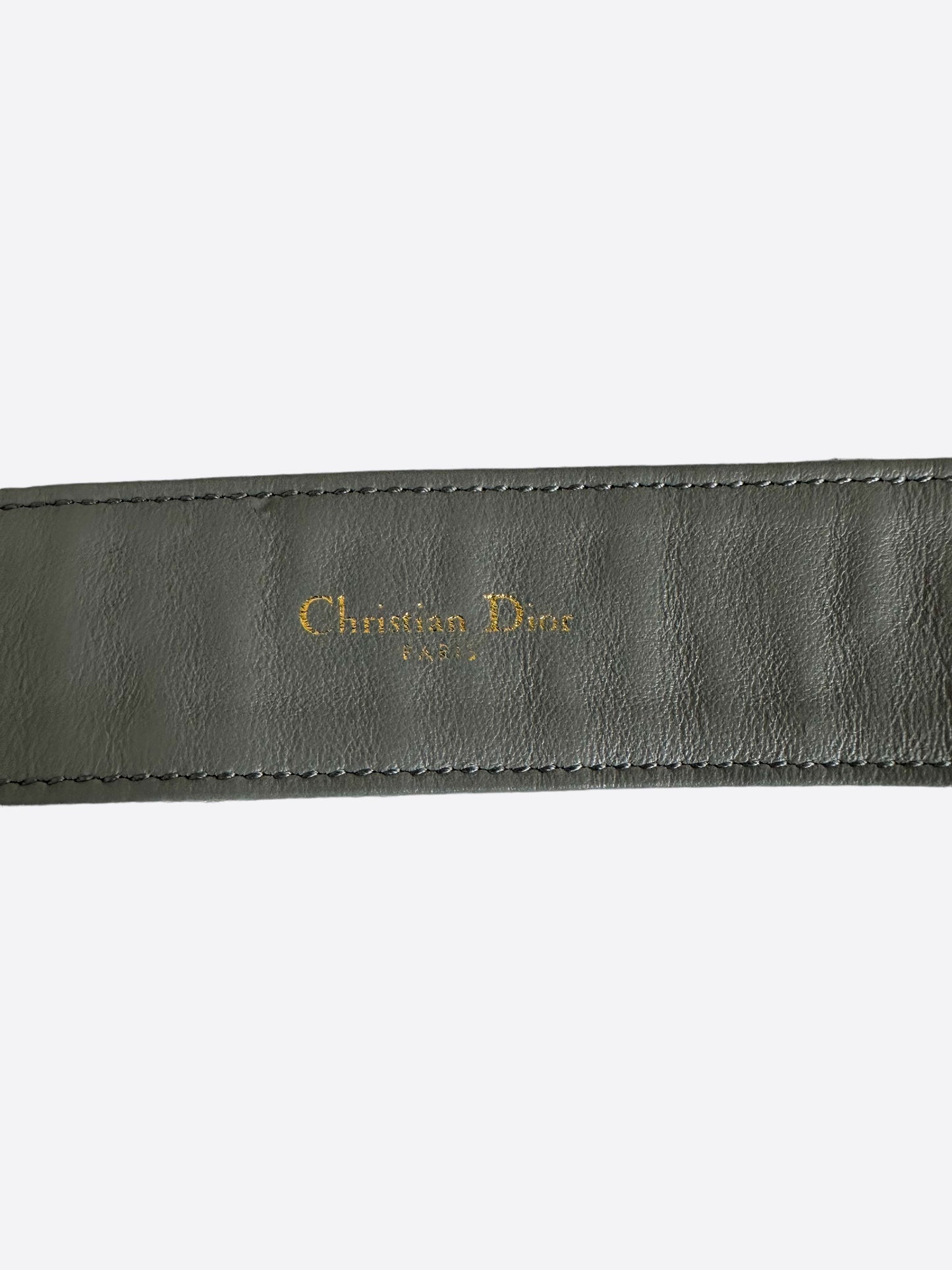 Dior Grey Oblique Gold Buckle Reversible Belt