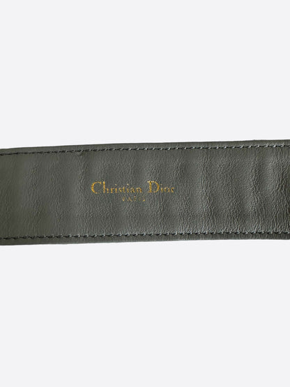 Dior Grey Oblique Gold Buckle Reversible Belt