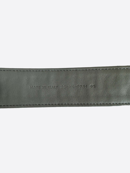 Dior Grey Oblique Gold Buckle Reversible Belt