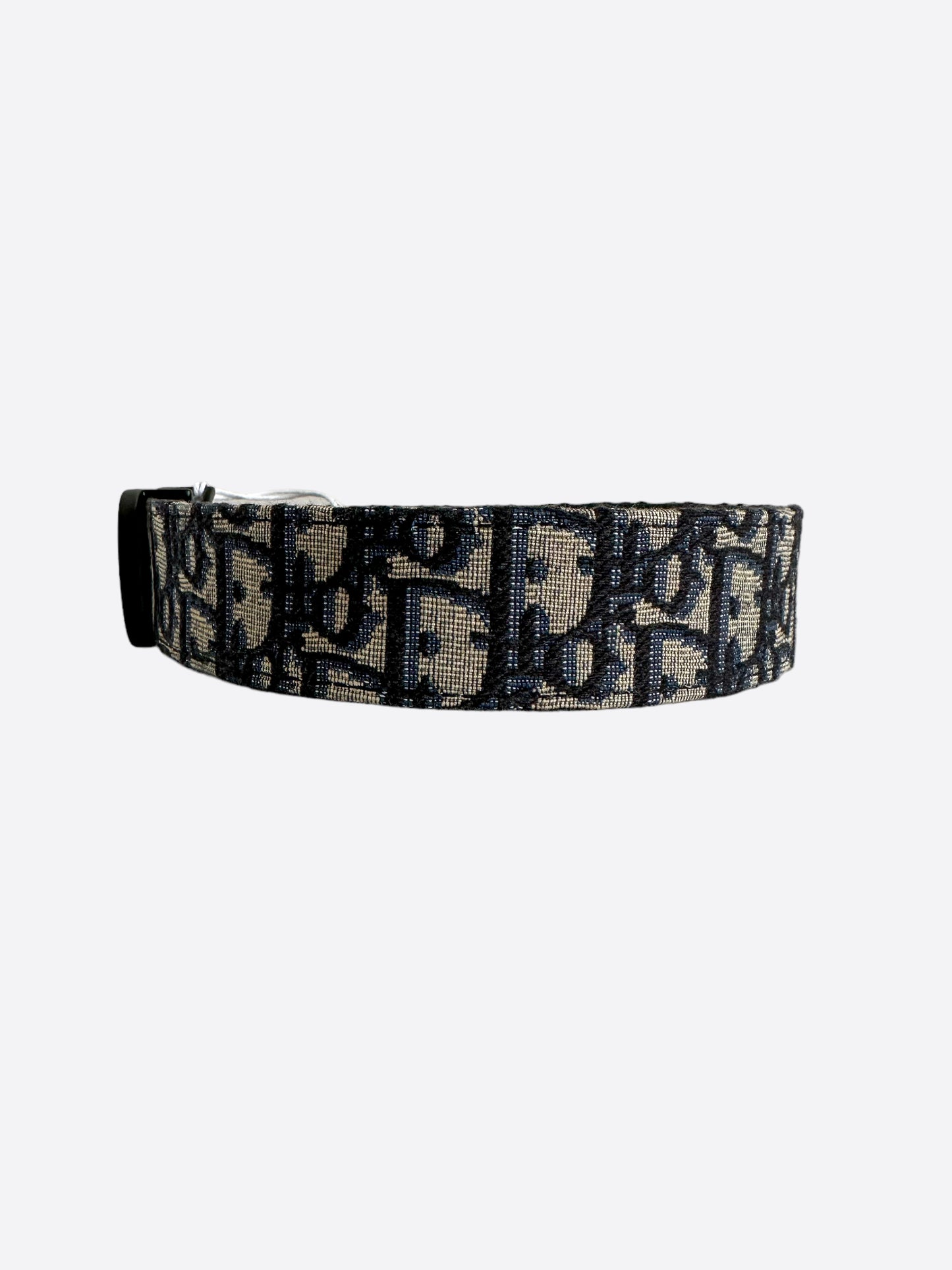 Dior Beige & Blue Oblique Black CD Buckle Reversible Belt