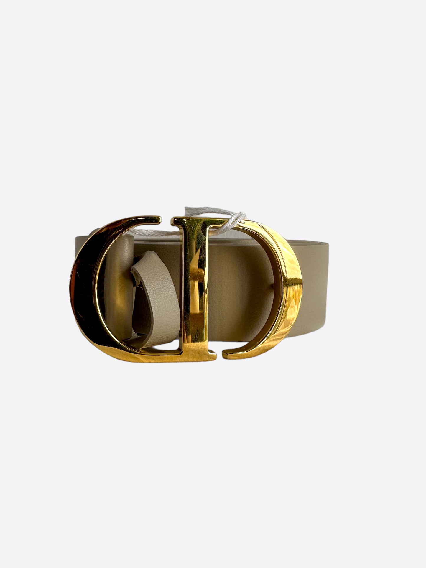 Dior Tan Leather Gold Buckle Belt