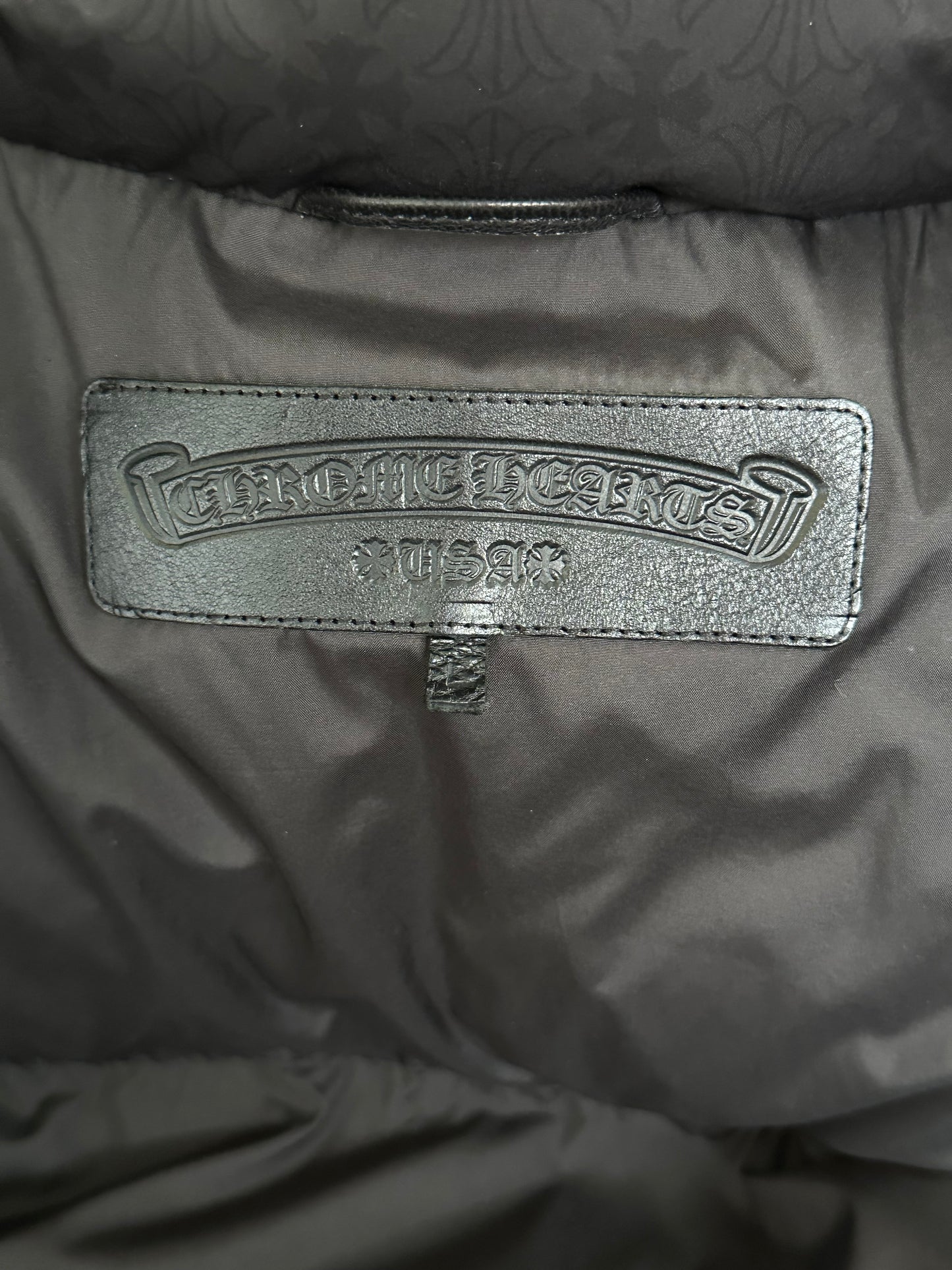 Chrome Hearts Black Cross Jacquard Puffer Vest