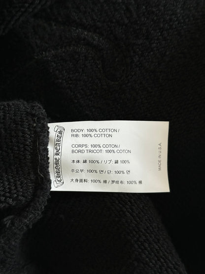 Chrome Hearts Black Triple Cross CH Logo Embroidered Sweater