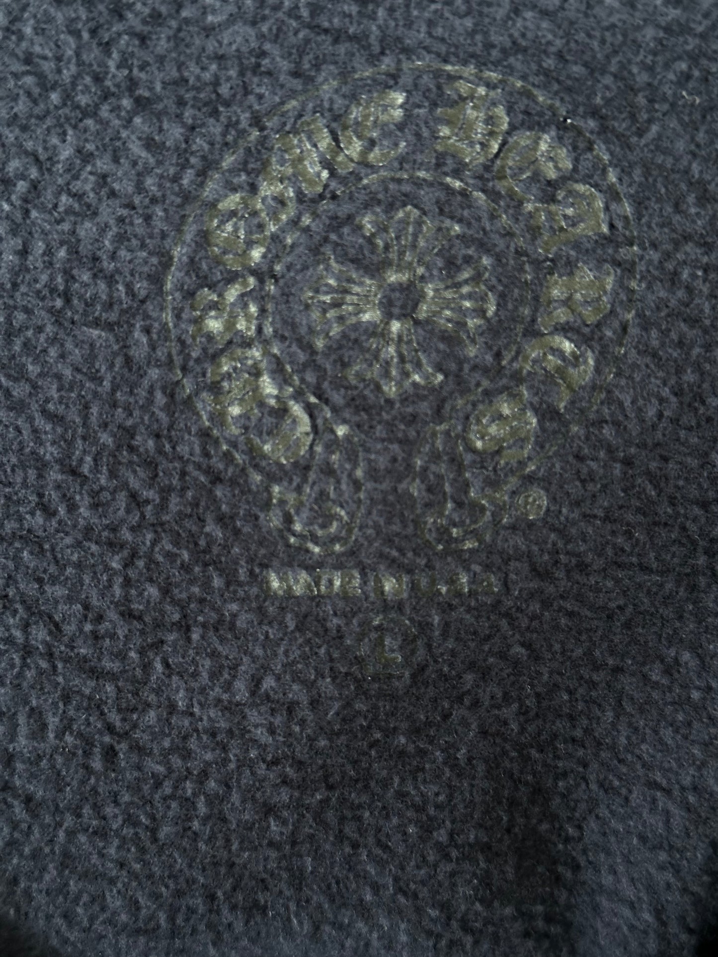 Chrome Hearts Navy & Yellow Script Logo Hoodie